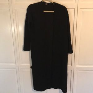 Black duster open cardigan